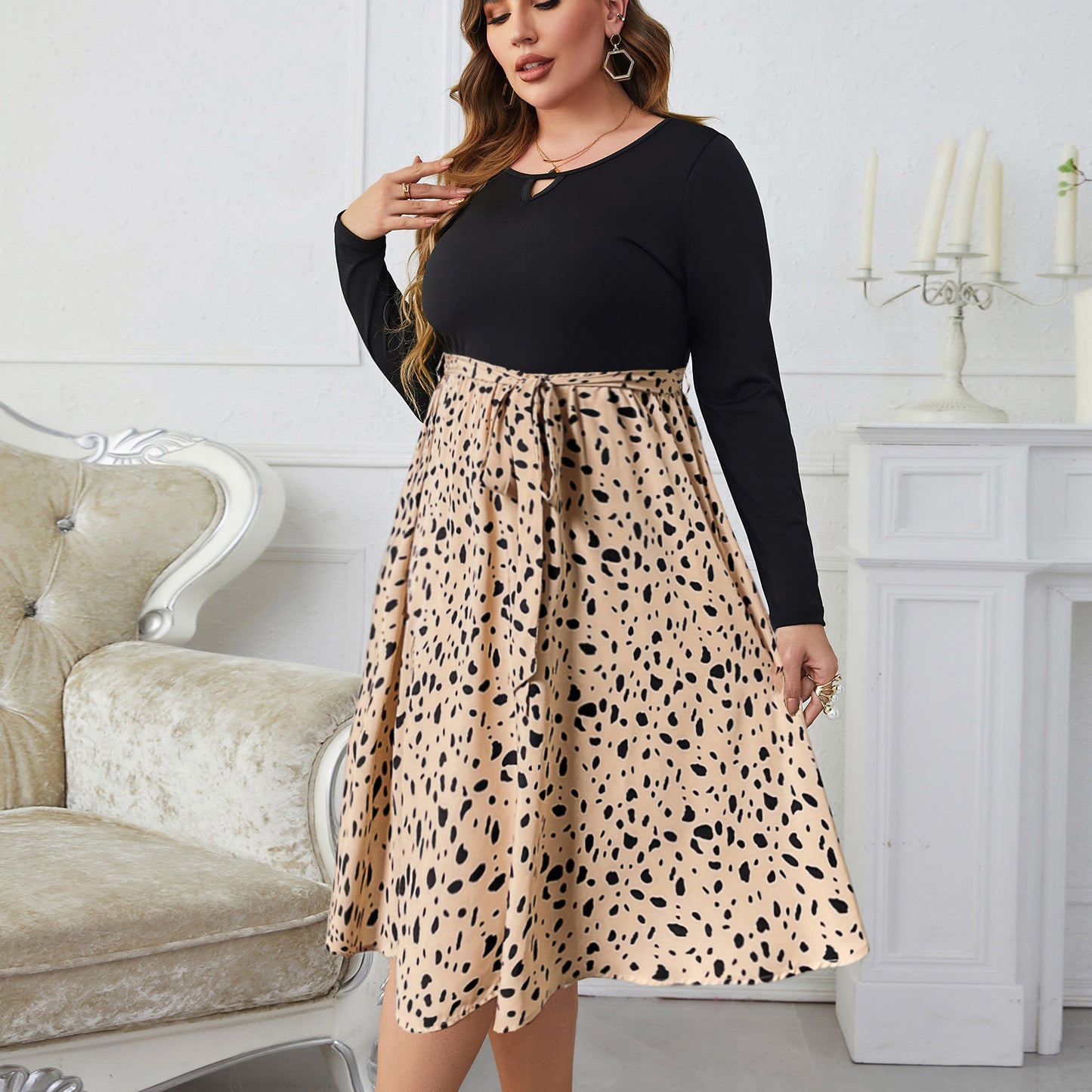 Polka Dot Print Fashion Loose Skirt