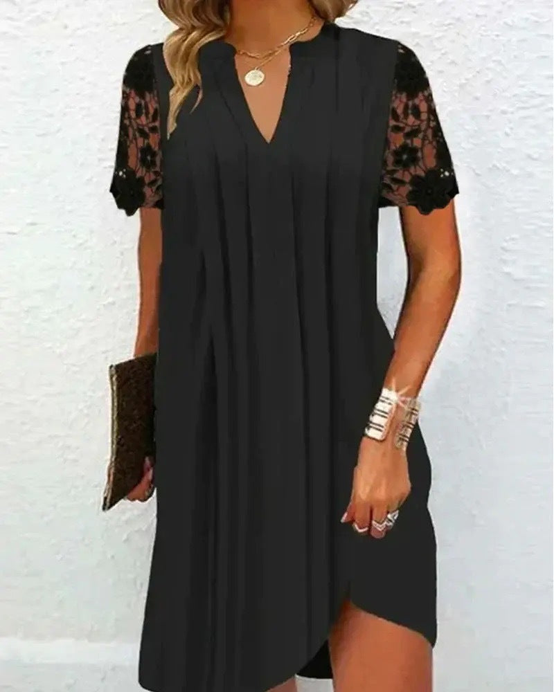 Summer New Lace Short Sleeve Dress