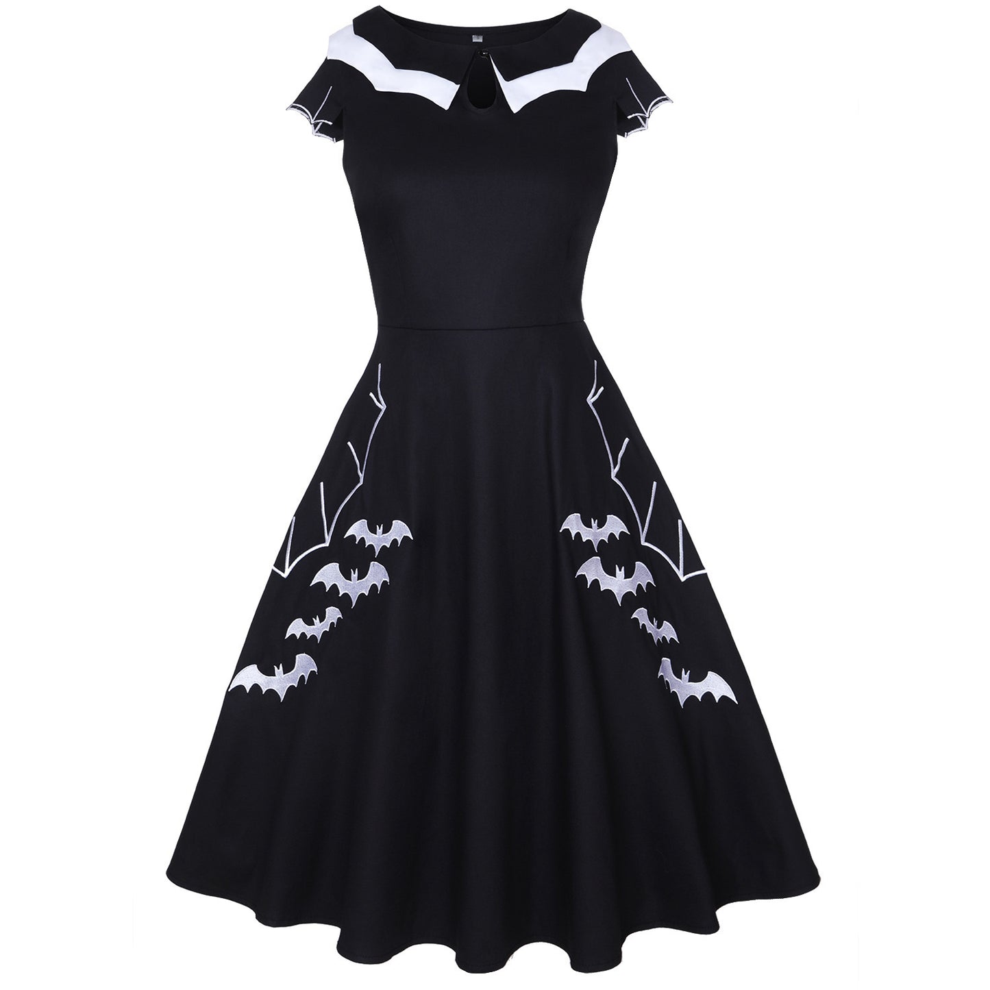Bat Embroidered Plus Size Women's Clothing Dress