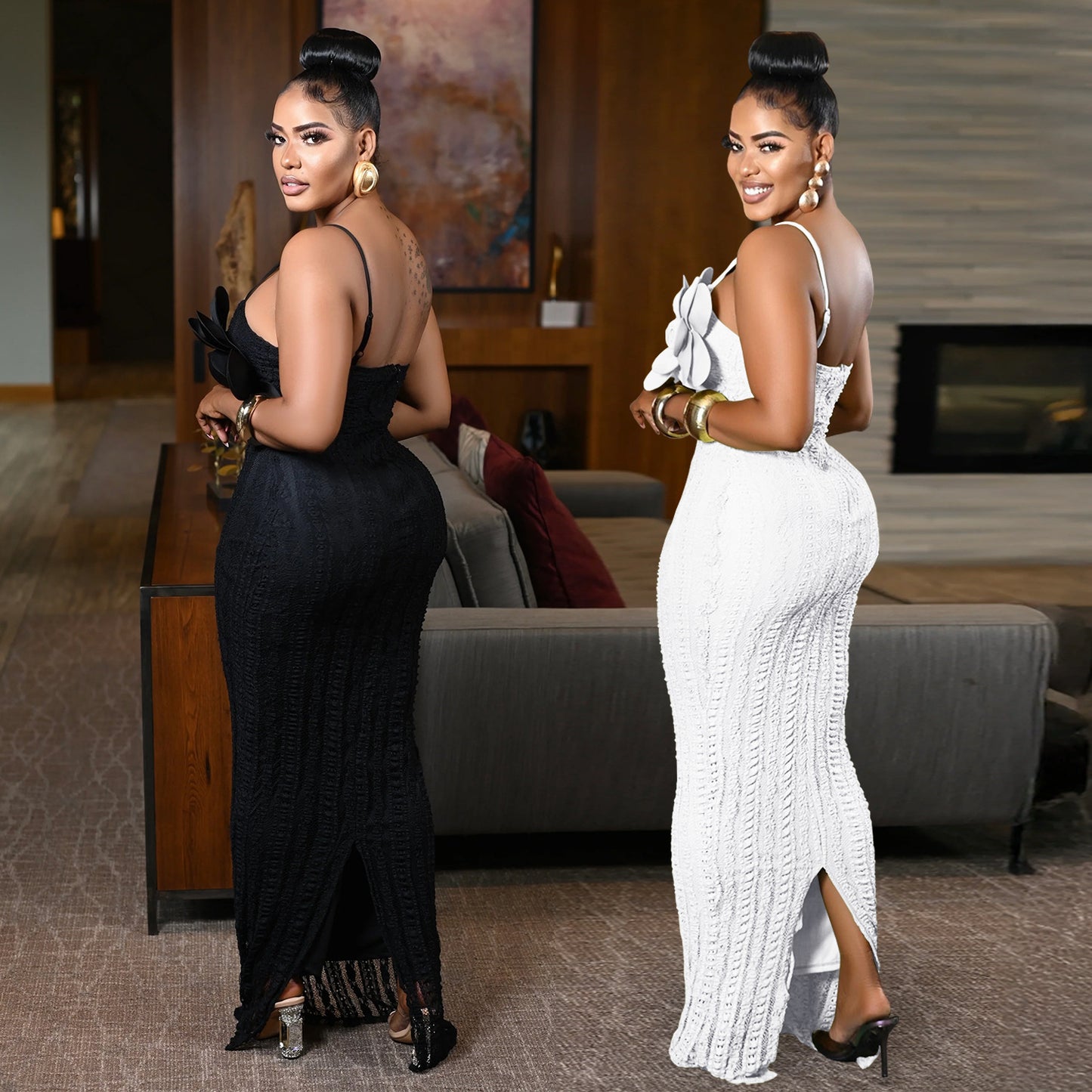 European And American Fashion Women's Wear Sexy Lace Corsage Backless Sling Dress