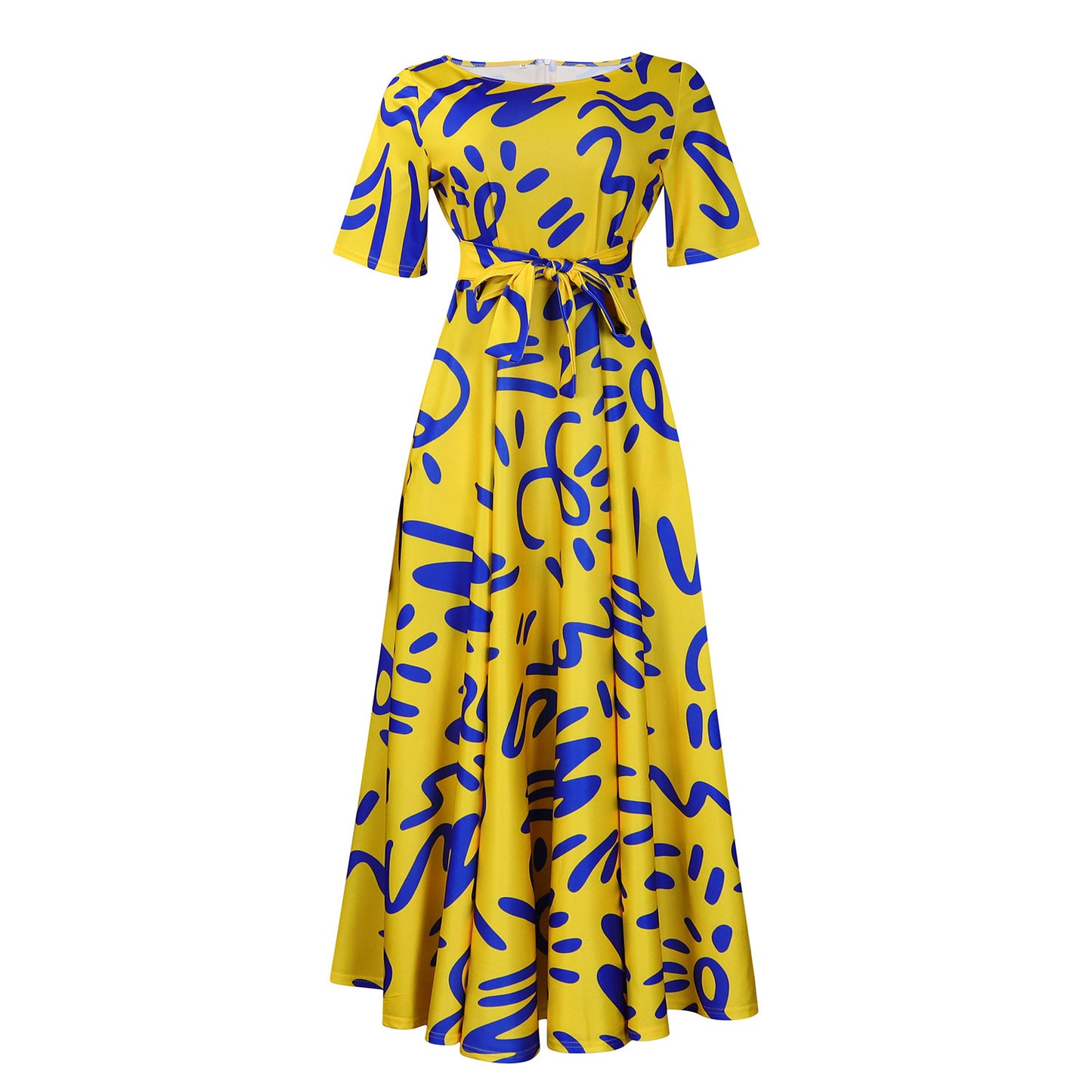 Summer New Fashion Women's Clothing Lace Printing Plus Size Dress