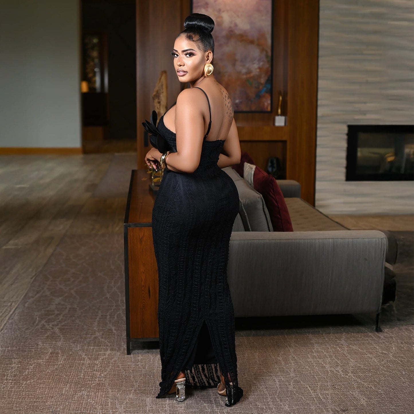 European And American Fashion Women's Wear Sexy Lace Corsage Backless Sling Dress